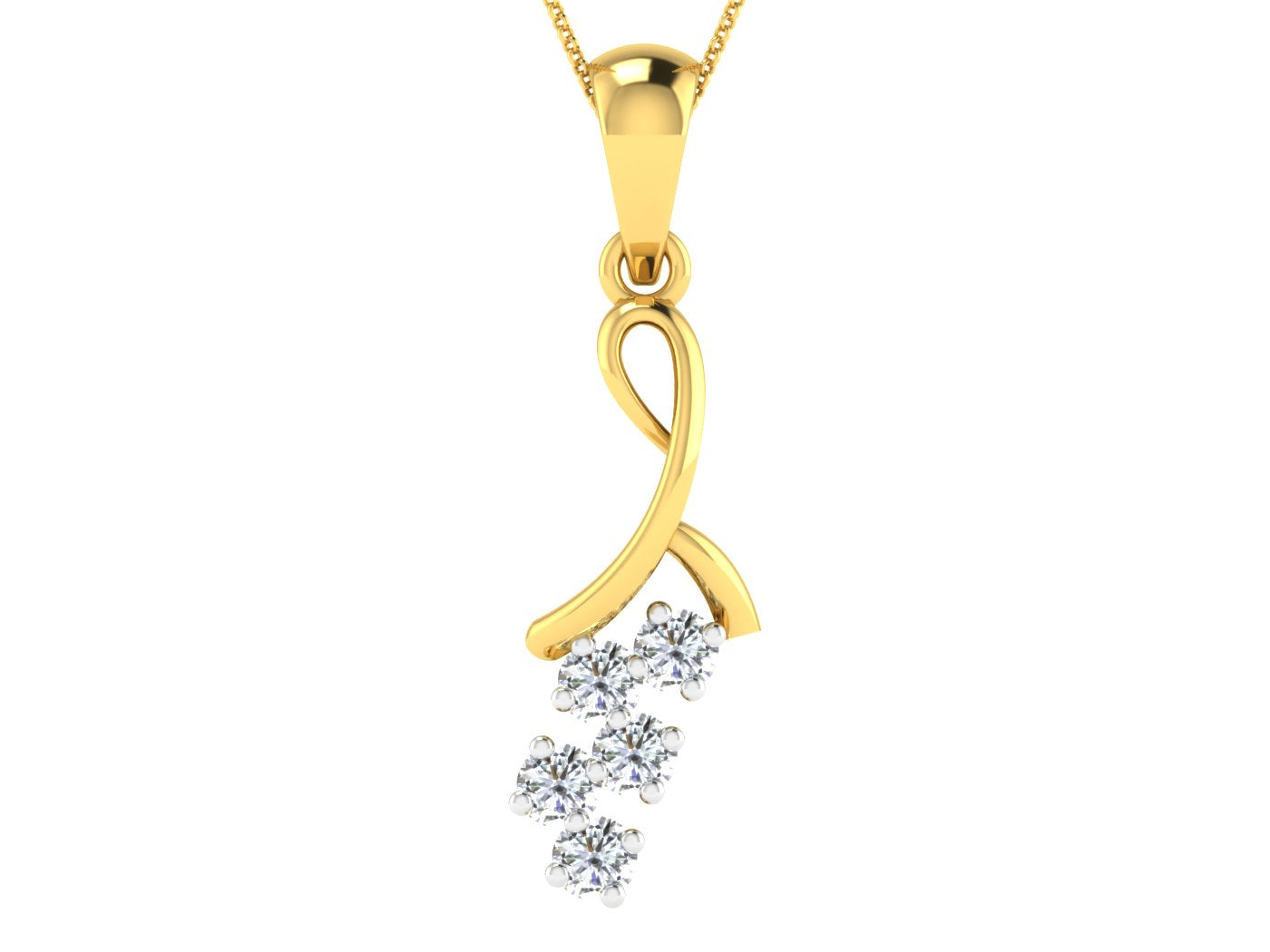 Nidal Jewels | Verdant Vine Gold & Diamond Pendant - Nidal Jewels