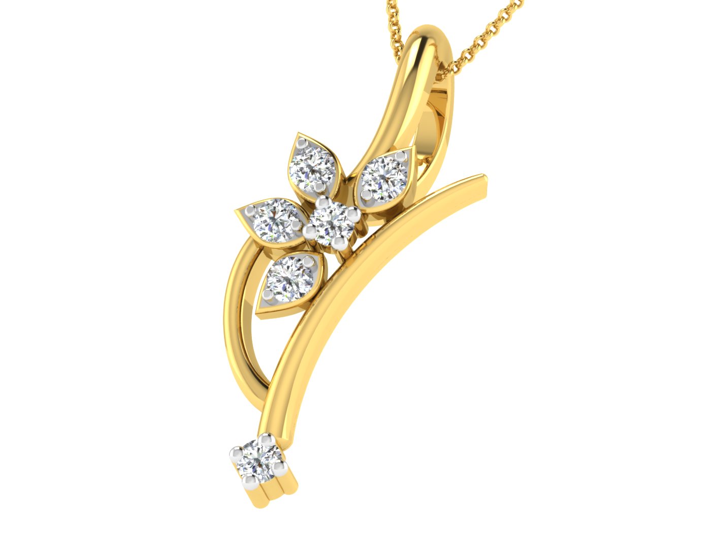 Nidal Jewels | Golden Petals Diamond Charm Pendant - Nidal Jewels