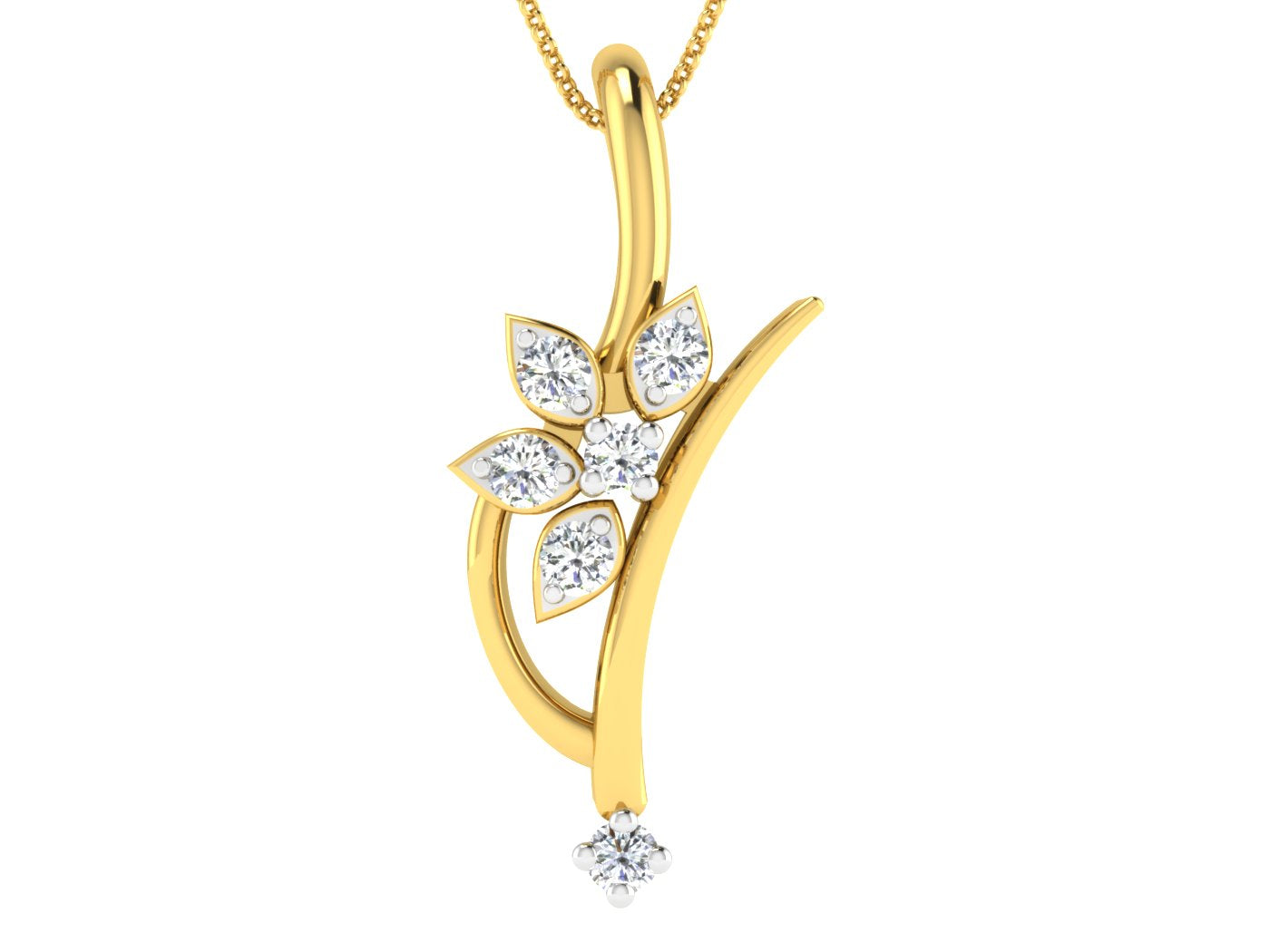Nidal Jewels | Golden Petals Diamond Charm Pendant - Nidal Jewels