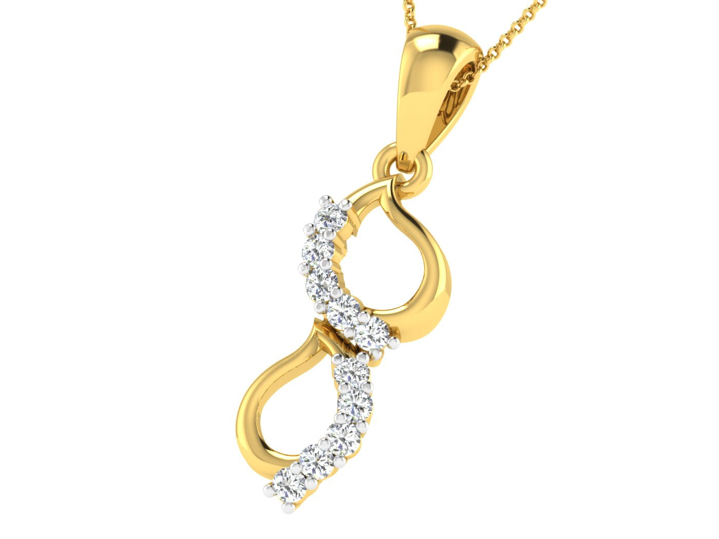 Nidal Jewels | Golden Infinity Diamond Charm Pendant - Nidal Jewels