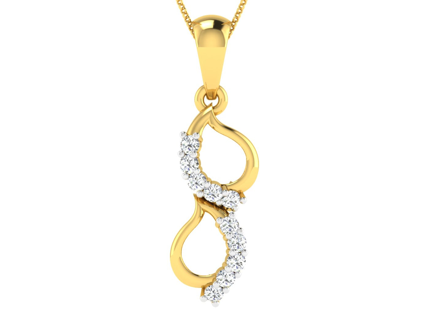 Nidal Jewels | Golden Infinity Diamond Charm Pendant - Nidal Jewels
