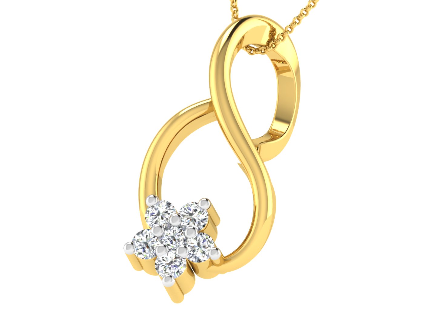 Nidal Jewels | Luminous Floral Infinity Diamond Pendant - Nidal Jewels