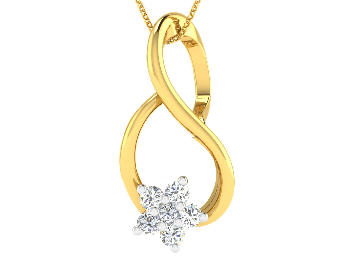 Nidal Jewels | Luminous Floral Infinity Diamond Pendant - Nidal Jewels