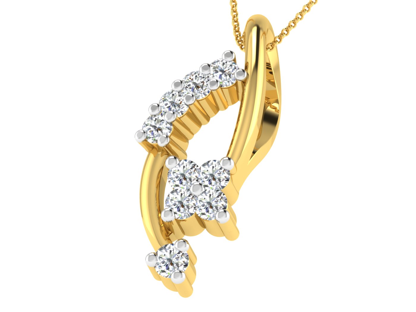 Nidal Jewels | Stellar Spark Gold and Diamond Pendant - Nidal Jewels