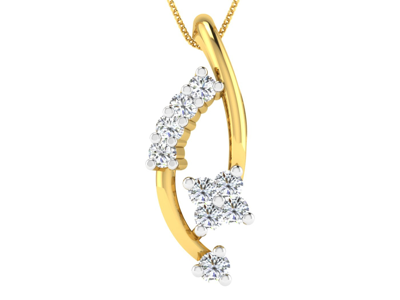 Nidal Jewels | Stellar Spark Gold and Diamond Pendant - Nidal Jewels