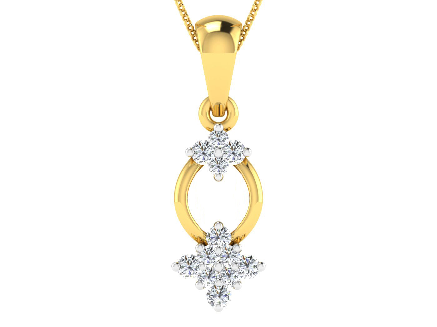 Nidal Jewels | Twin Star Duo Gold and Diamond Pendant - Nidal Jewels