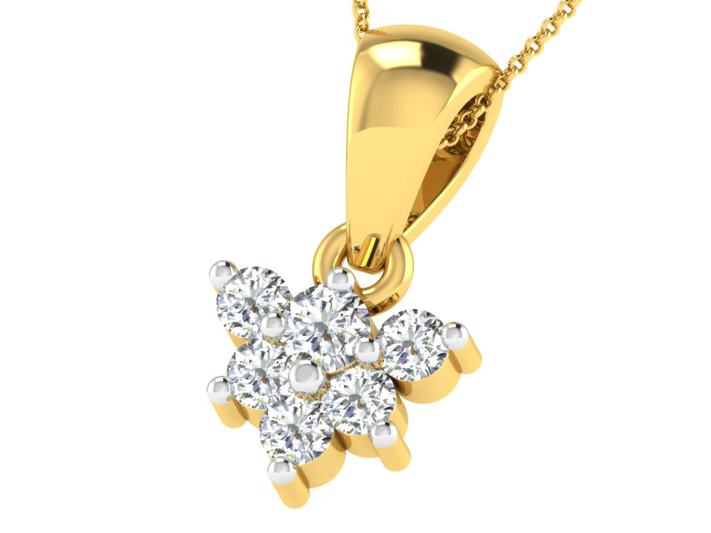 Nidal Jewels | Golden Flower Diamond Pendant - Nidal Jewels