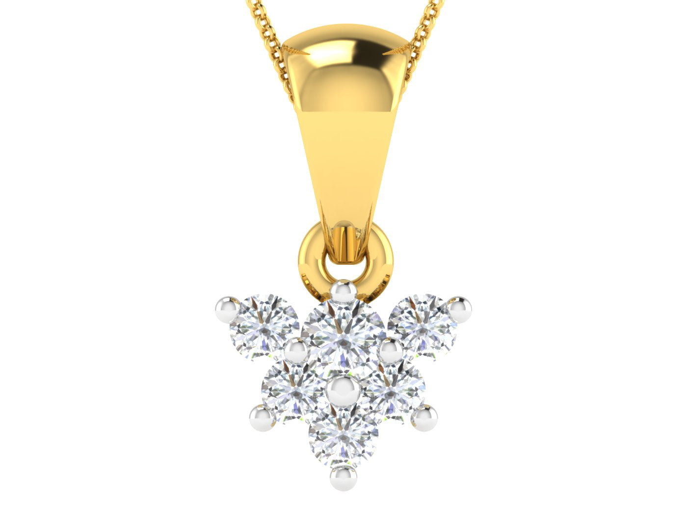 Nidal Jewels | Golden Flower Diamond Pendant - Nidal Jewels