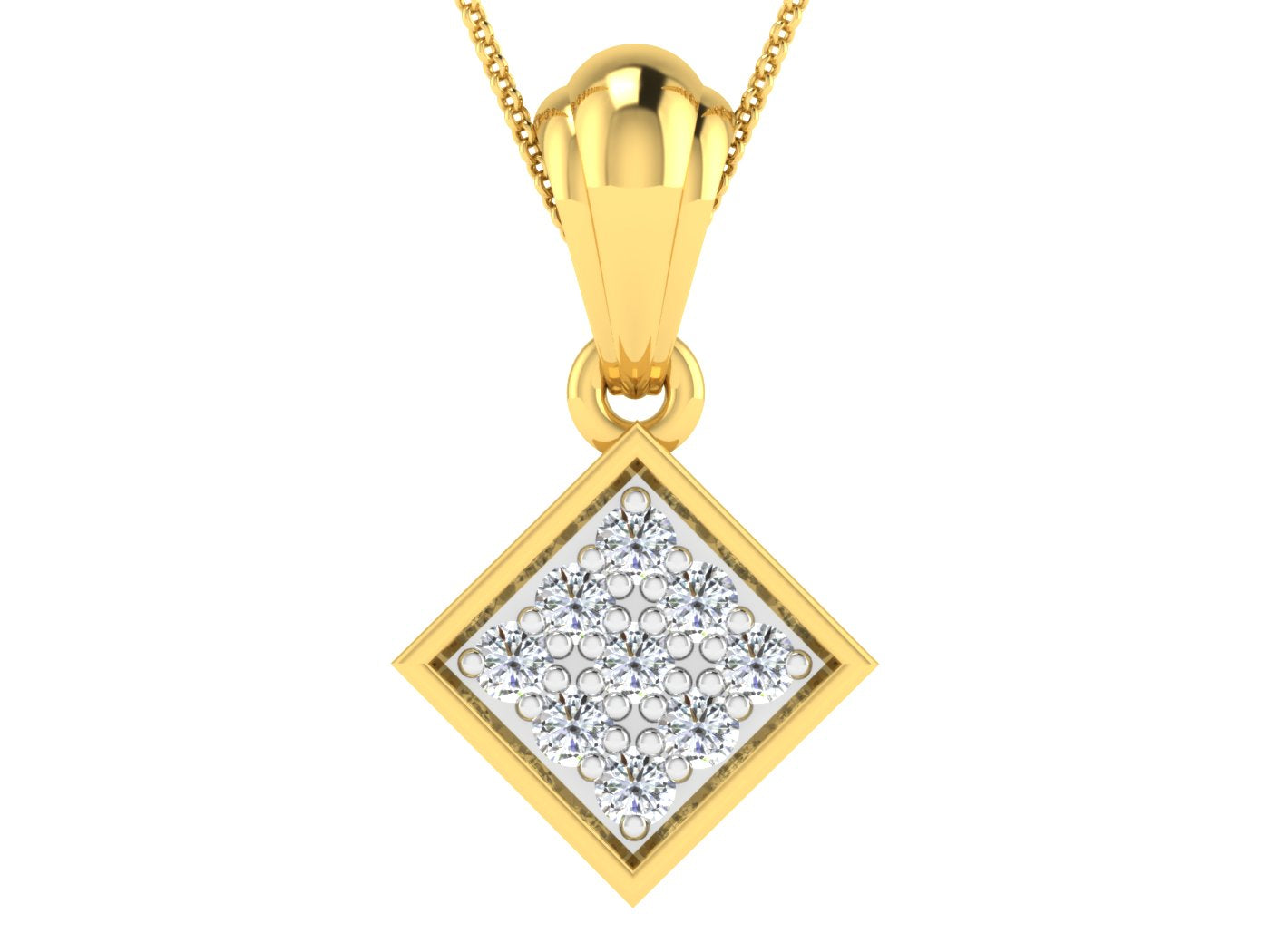 Nidal Jewels | Radiant Diamond Matrix Gold Pendant - Nidal Jewels