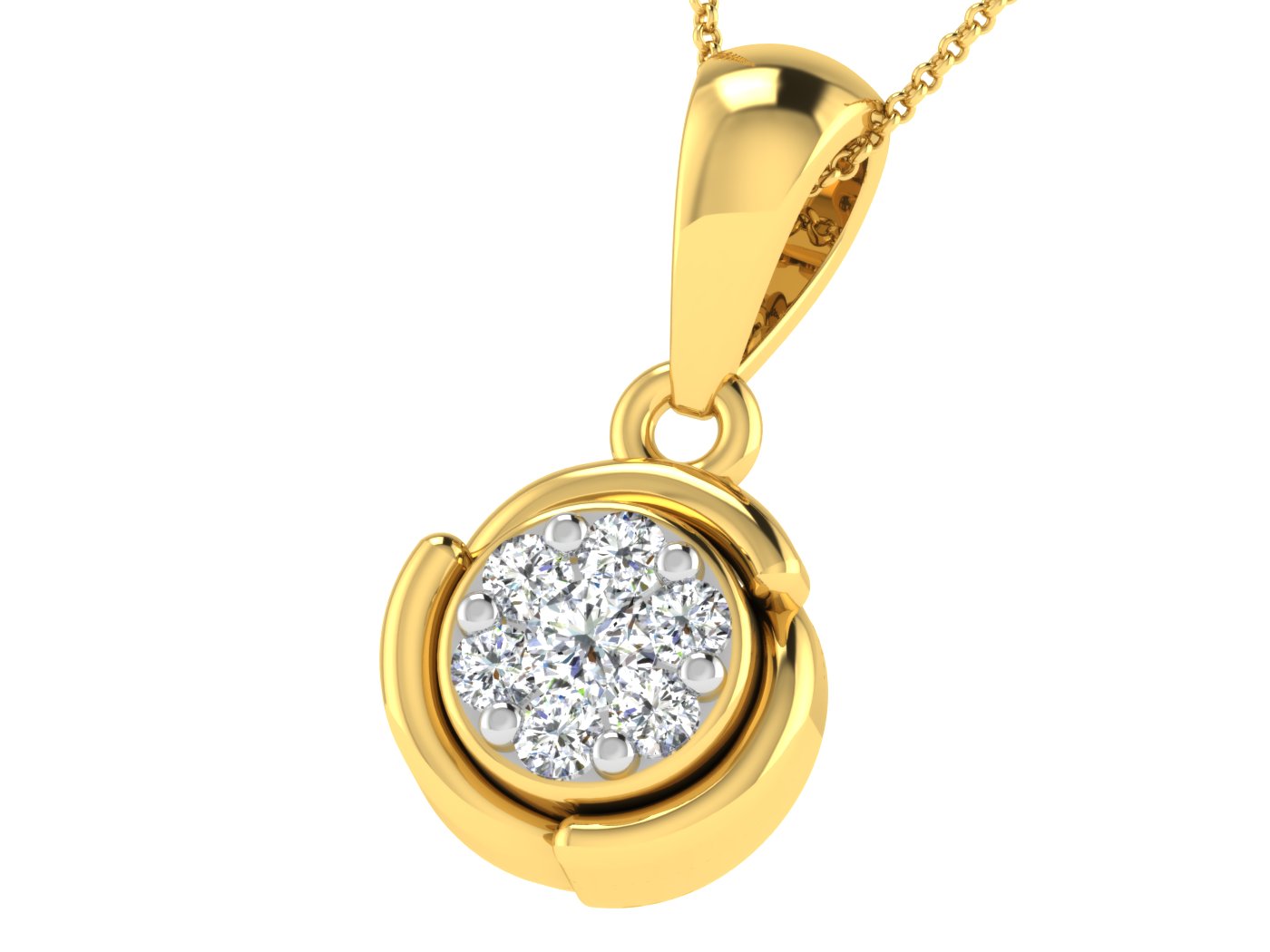 Nidal Jewels | Diamond Cluster Halo Pendant - Nidal Jewels