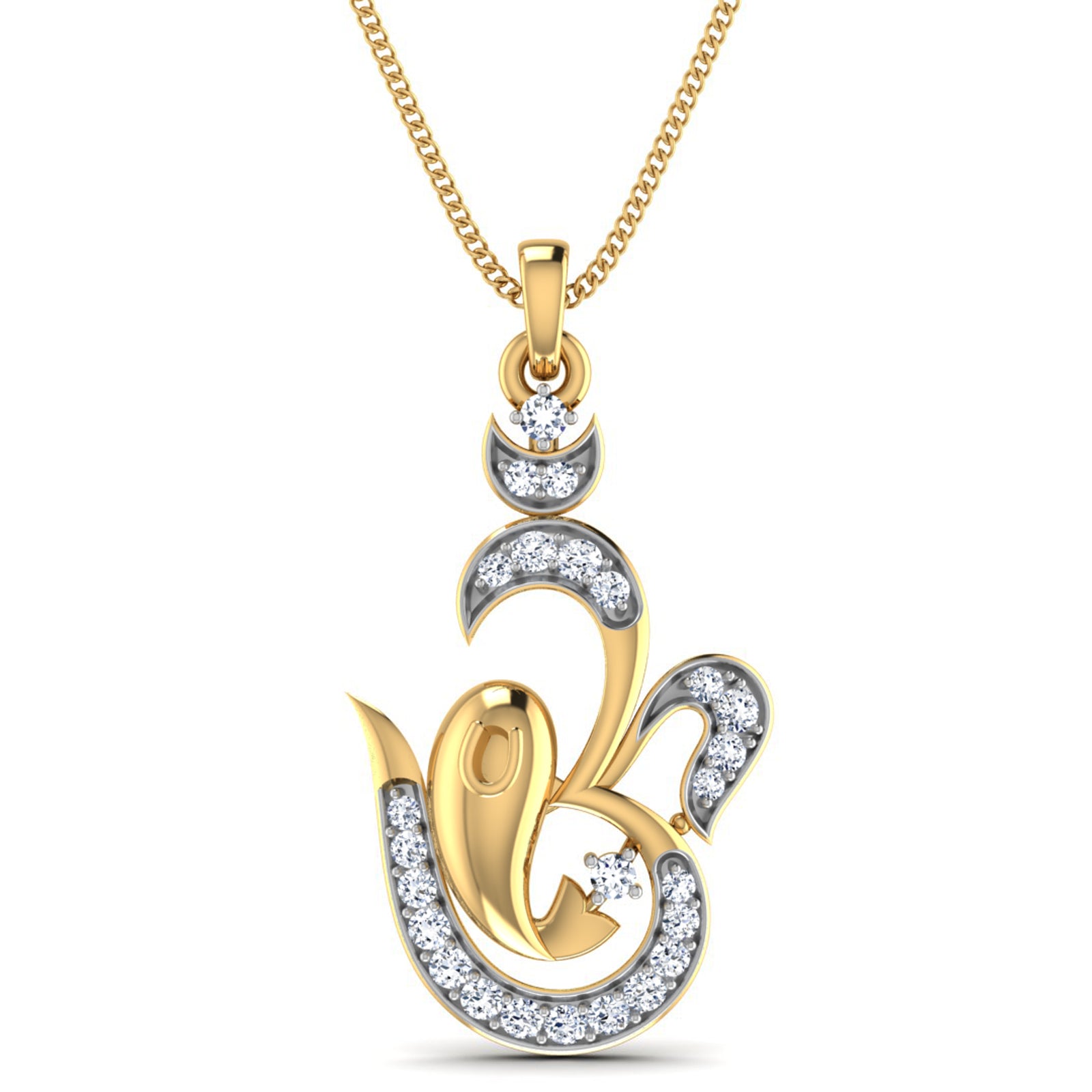 Nidal Jewels | Divine Om Pendant Diamond and Gold Pendant - Nidal Jewels