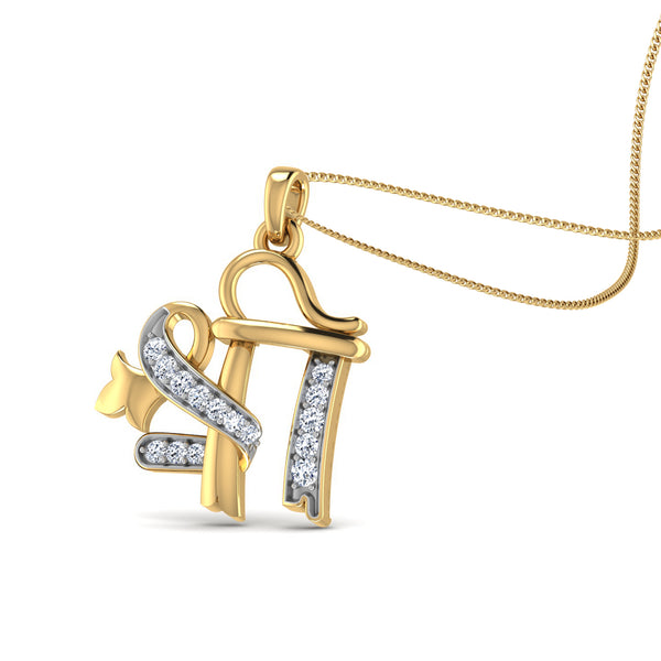 Nidal Jewels | Shree Prosperity Gold and Diamond Pendant - Nidal Jewels