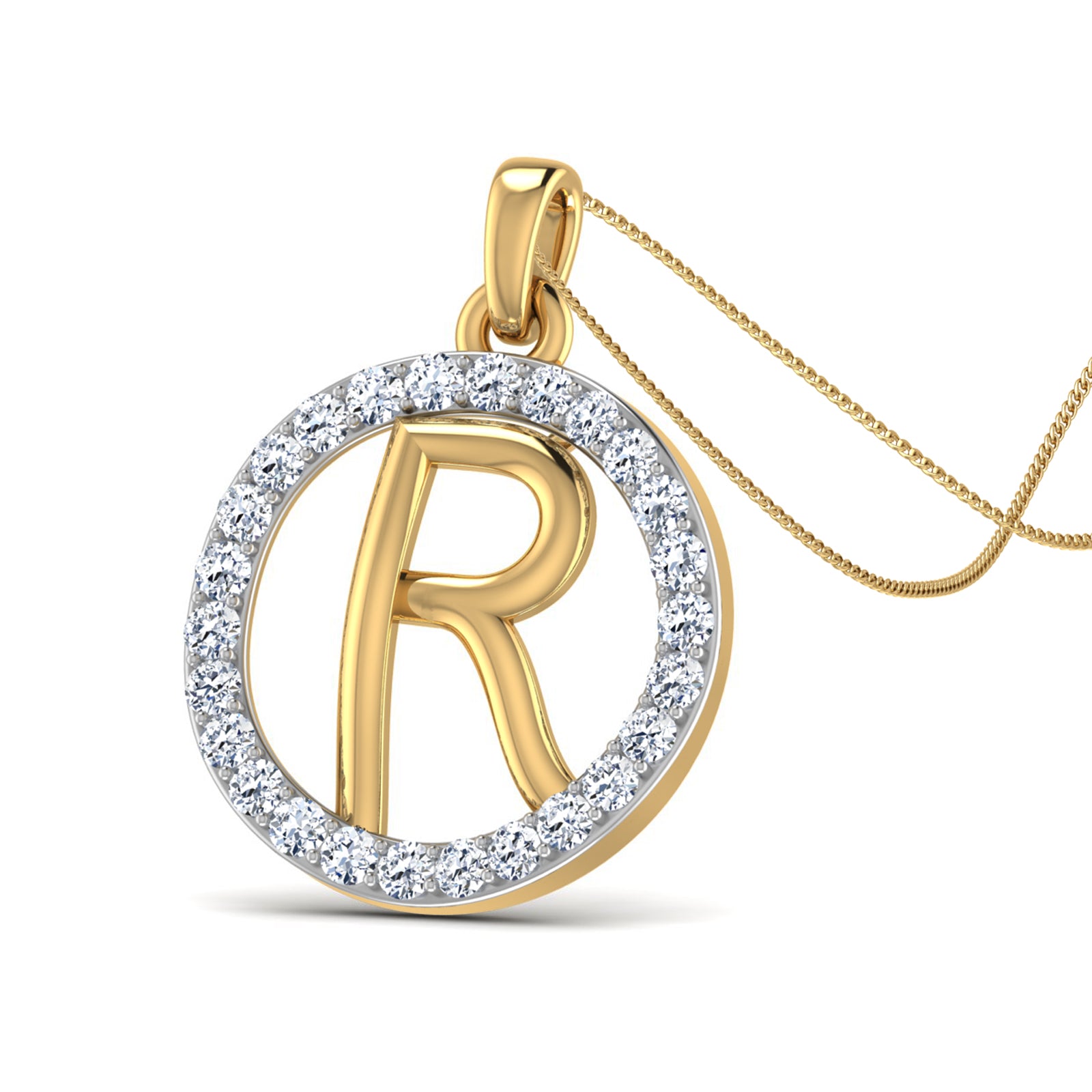 Nidal Jewels | Royal R Gold and Diamond Pendant - Nidal Jewels