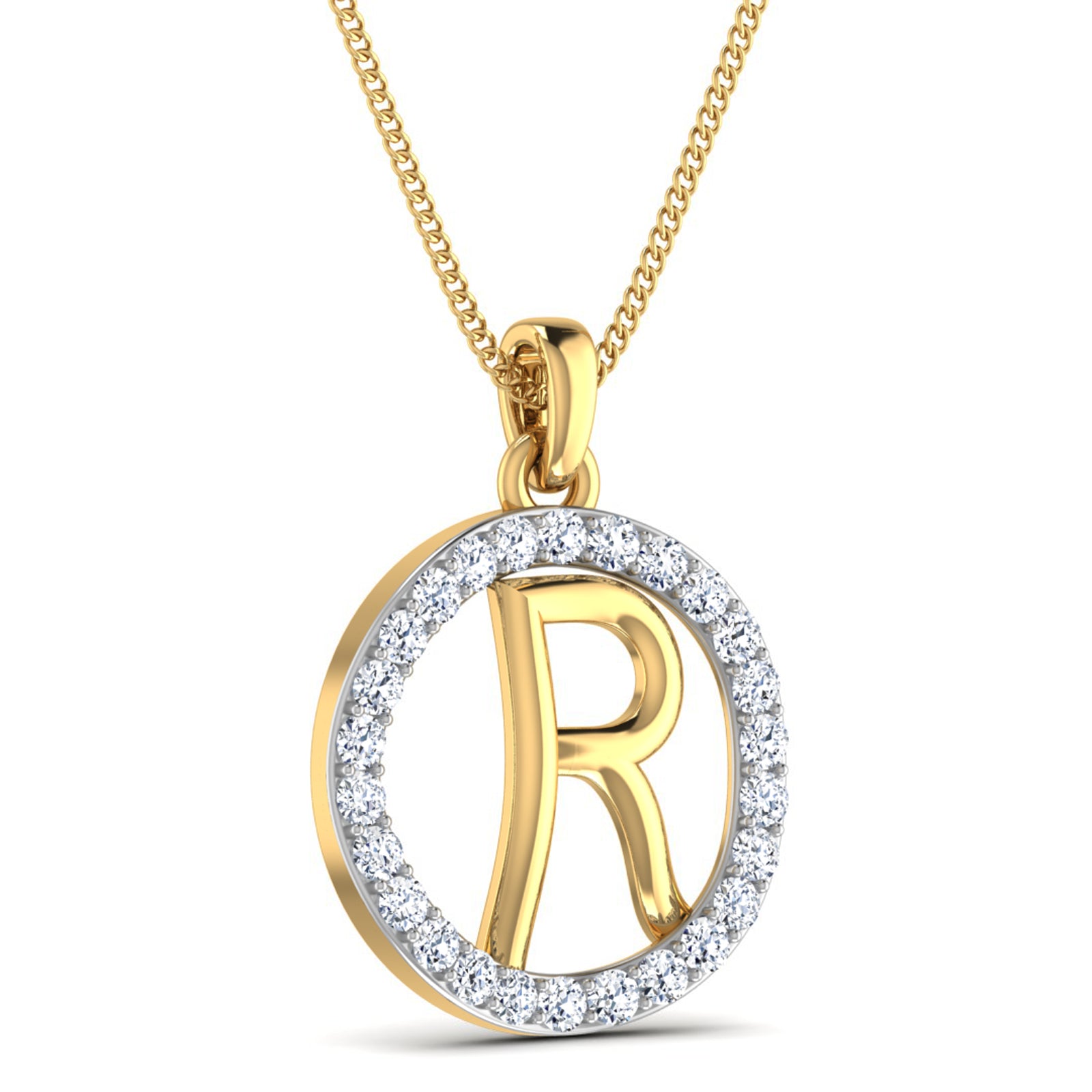 Nidal Jewels | Royal R Gold and Diamond Pendant - Nidal Jewels