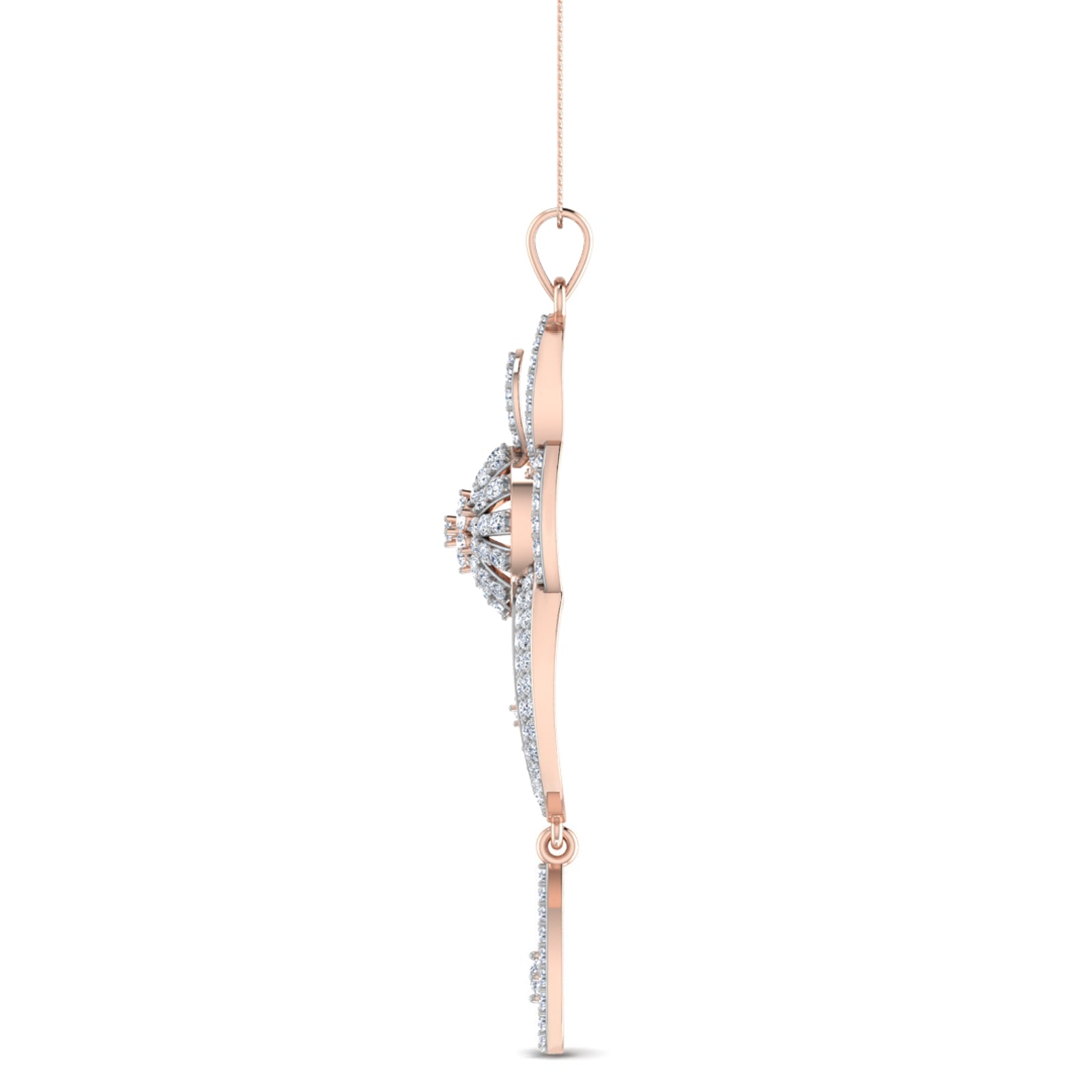 Nidal Jewels | Plume Rose Gold and Diamond Pendant - Nidal Jewels