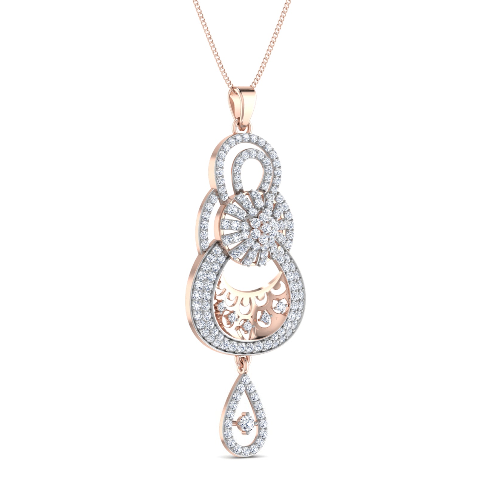 Nidal Jewels | Plume Rose Gold and Diamond Pendant - Nidal Jewels