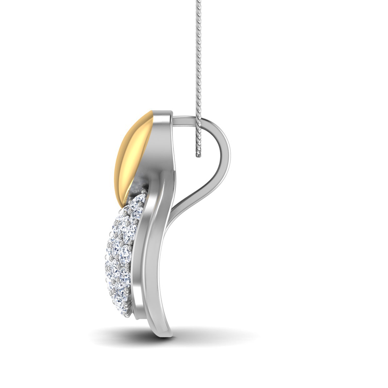 Nidal Jewels | Heart Orb Gold and Silver Diamond Pendant - Nidal Jewels