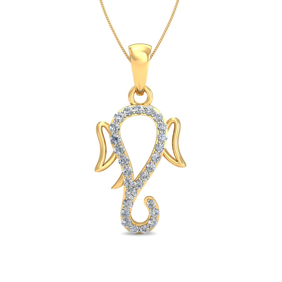Nidal Jewels | Radiant Ganesha Gold and Diamond Pendant - Nidal Jewels