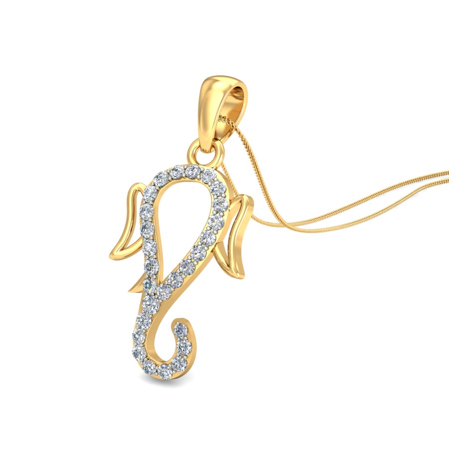 Nidal Jewels | Radiant Ganesha Gold and Diamond Pendant - Nidal Jewels