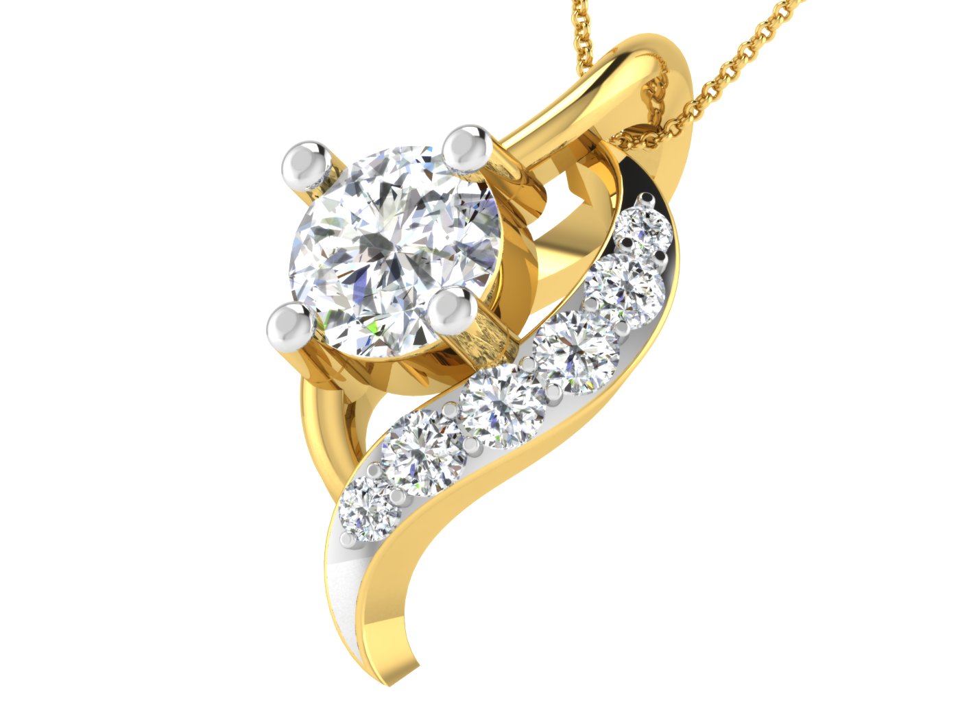 Nidal Jewels | Cluster Diamond Solitares Pendant - Nidal Jewels