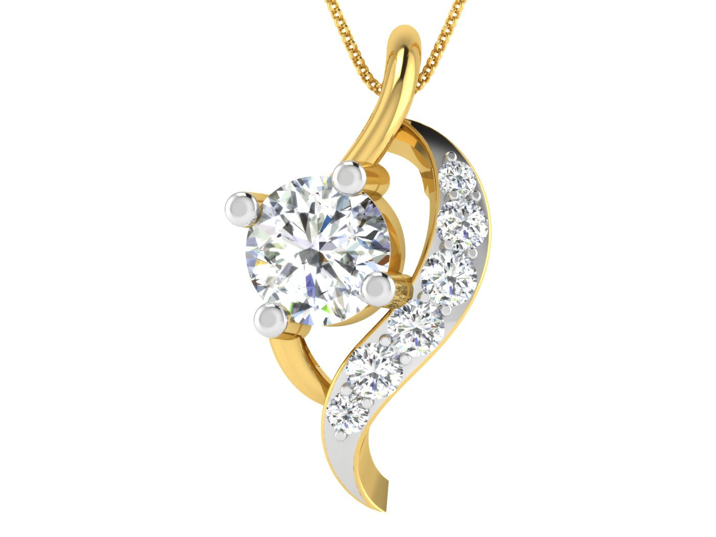 Nidal Jewels | Cluster Diamond Solitares Pendant - Nidal Jewels