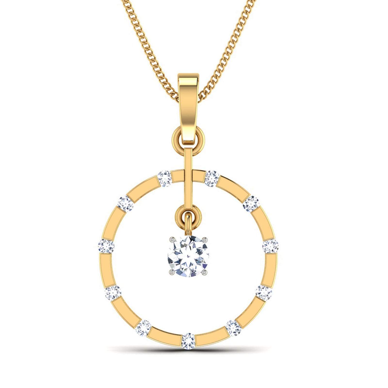 Nidal Jewels | Beautiful Round Diamond Solitaires Pendant - Nidal Jewels