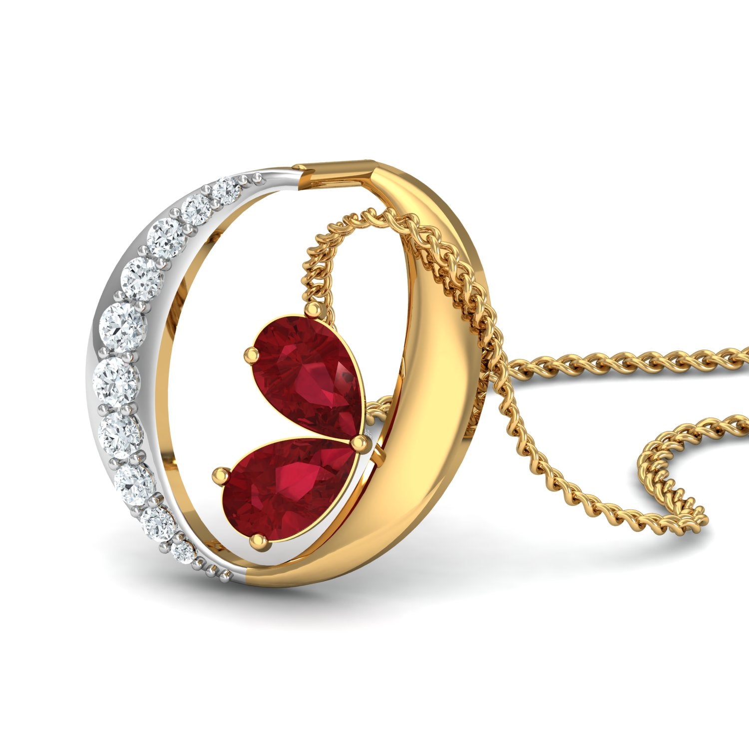Nidal Jewels | Passion Ruby Gold and Diamond Pendant