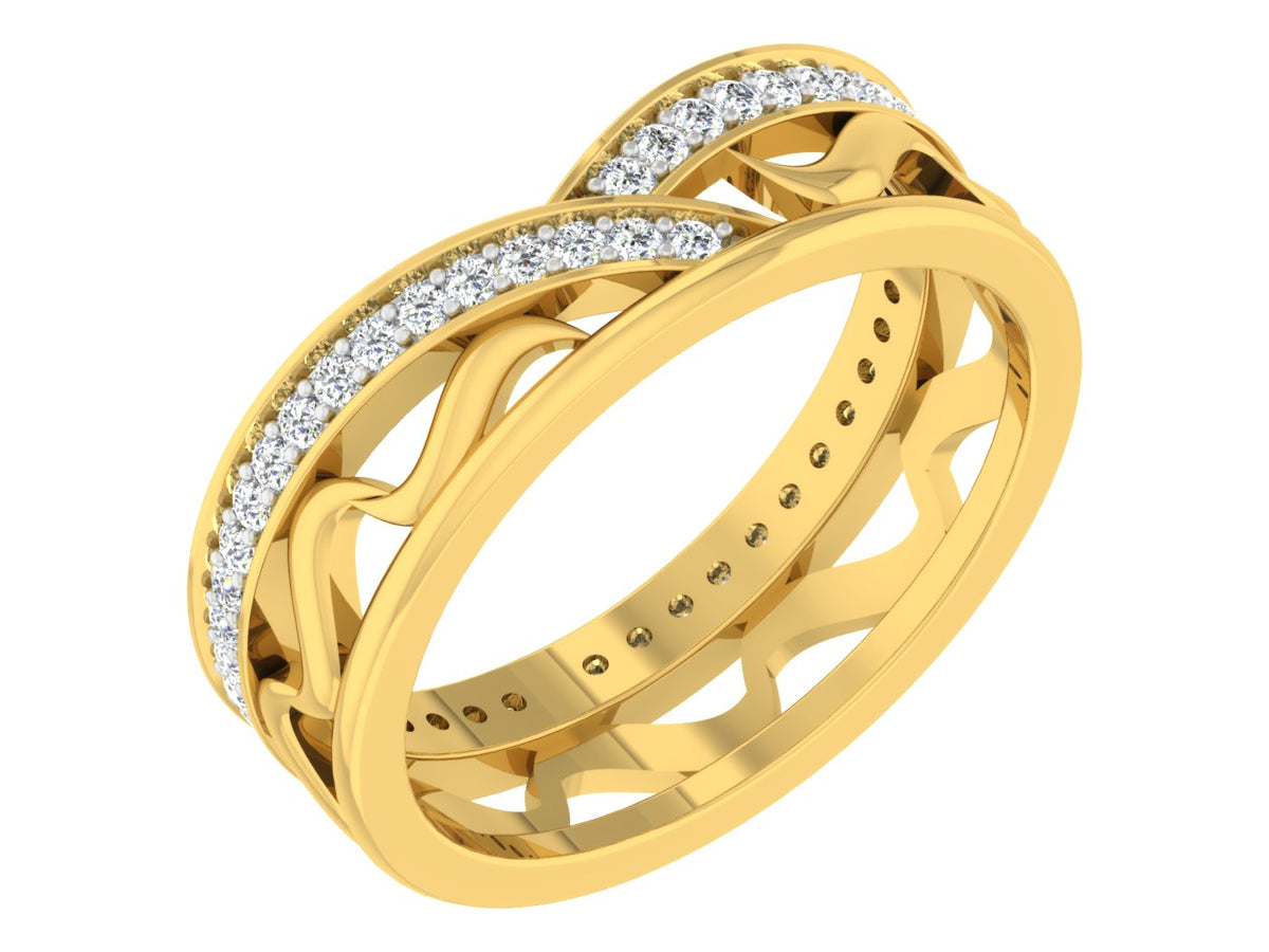 Nidal Jewels | June Crown Gold and Diamond Band