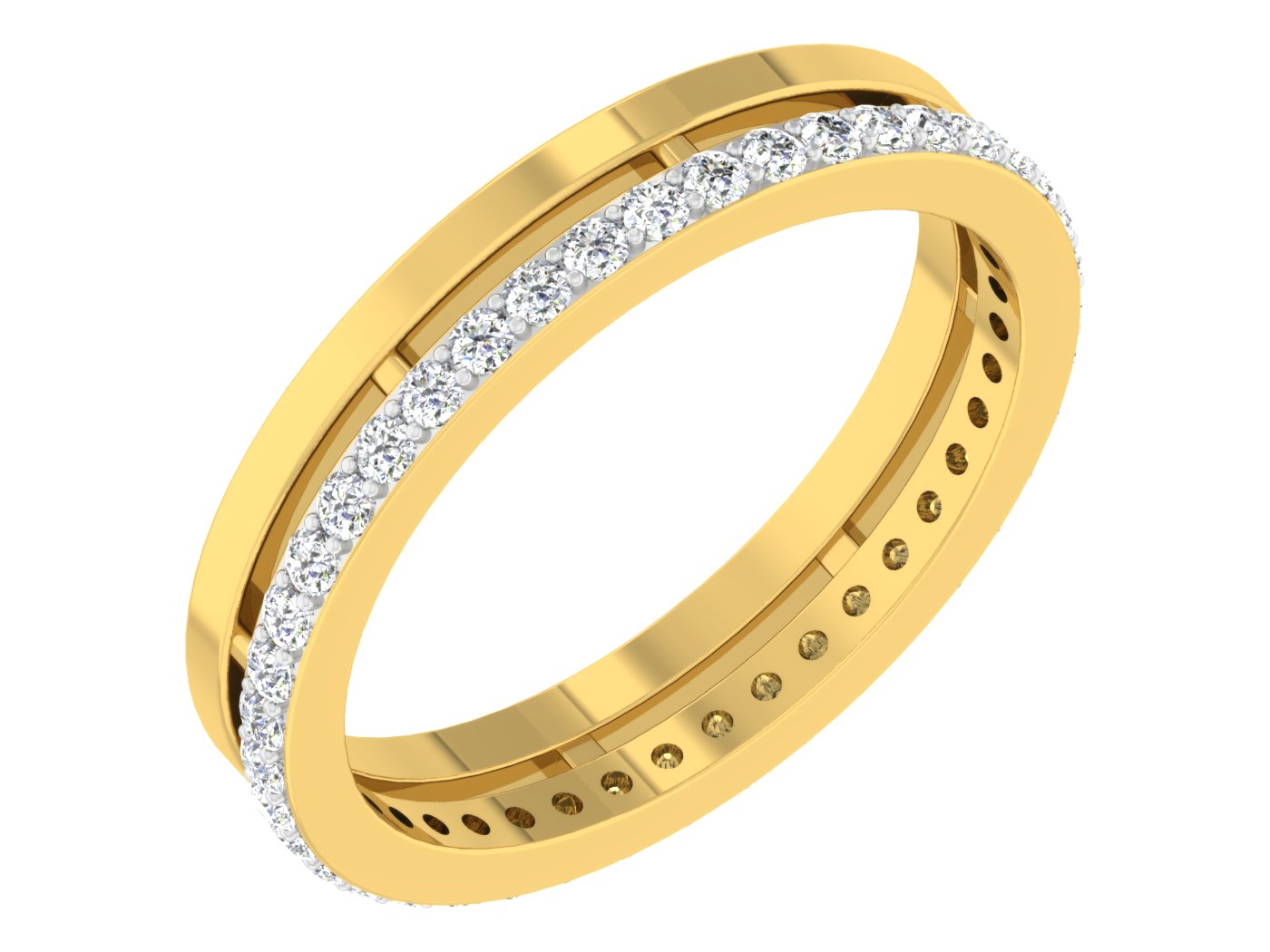 Nidal Jewels | Lila Gold and Diamond Faux Stacked Band - Nidal Jewels