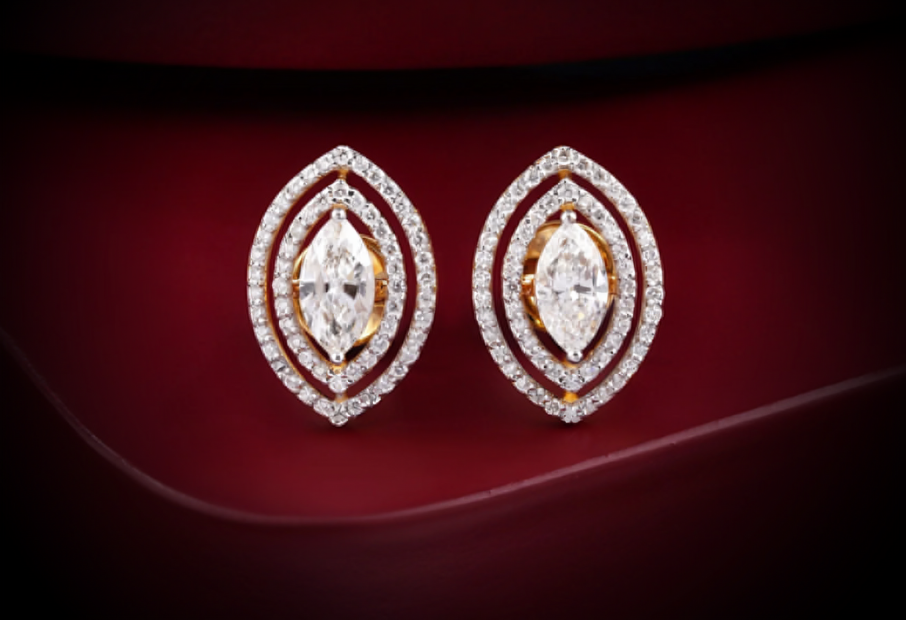 Nidal Jewels | Regal Brilliance Gold and Diamond Studs