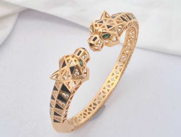 Nidal Jewels | Regal Panther Cuff Gold Bracelet