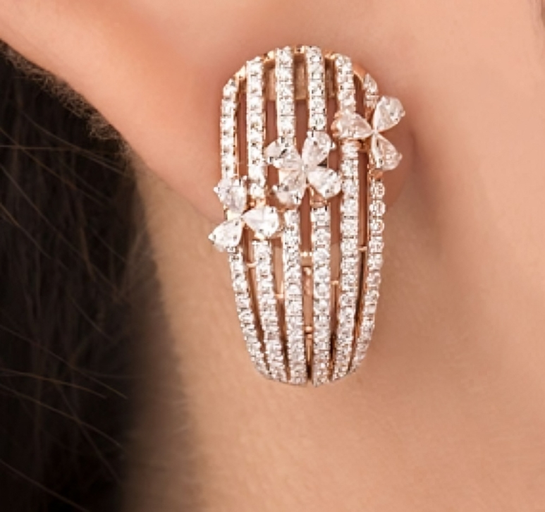 Nidal Jewels | IGI Certified Celeste Bloom Hoops