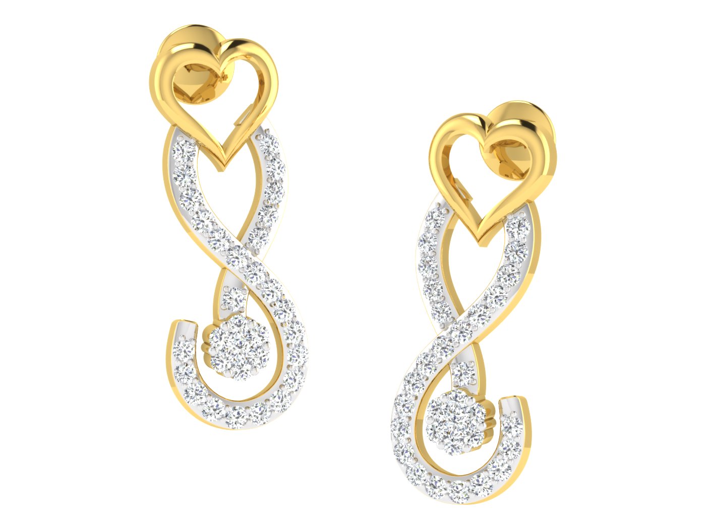 Nidal Jewels | Diamond Infinity Heart Gold and Diamond Mangalsutra Set - Nidal Jewels