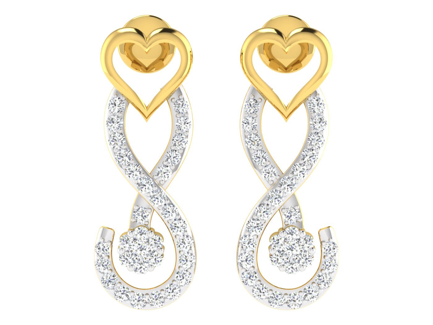 Nidal Jewels | Diamond Infinity Heart Gold and Diamond Mangalsutra Set - Nidal Jewels