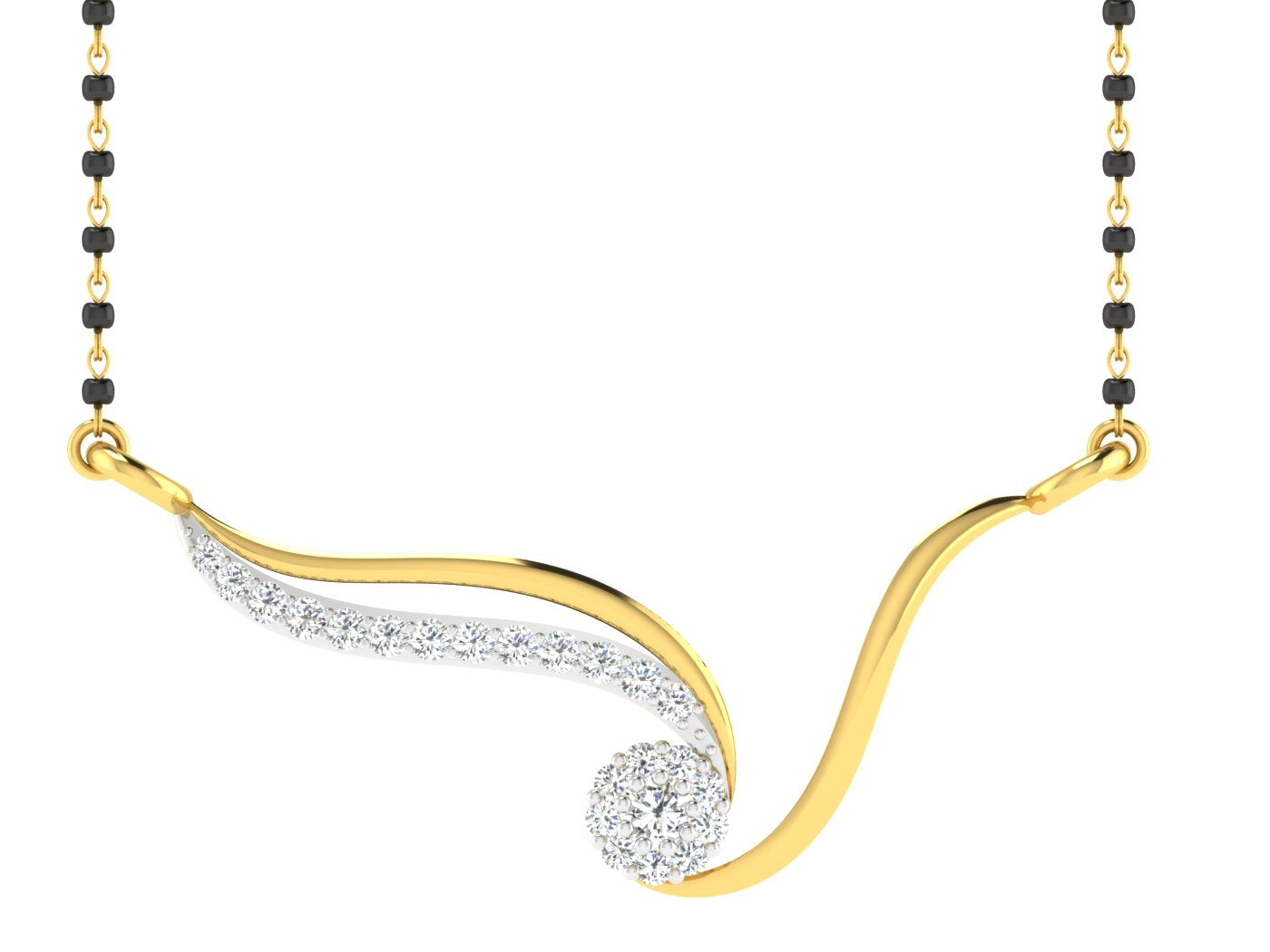 Nidal Jewels | Celestial Promise Gold and Diamond Mangalsutra Set - Nidal Jewels
