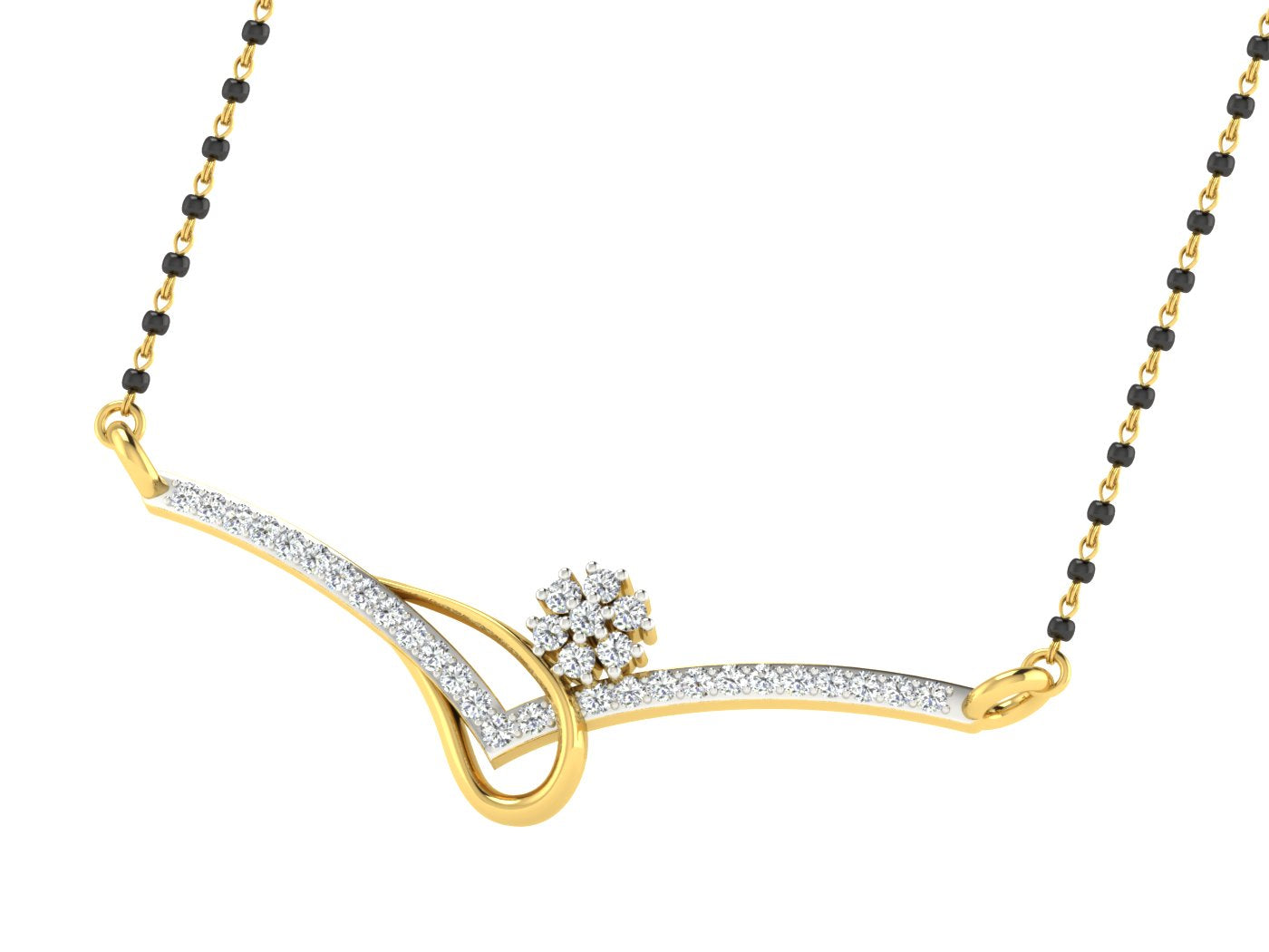 Nidal Jewels | Timeless Bliss Gold and Diamond Mangalsutra Set - Nidal Jewels