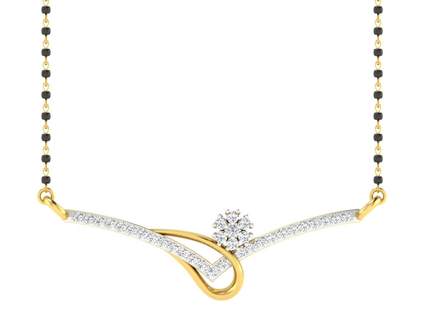 Nidal Jewels | Timeless Bliss Gold and Diamond Mangalsutra Set - Nidal Jewels