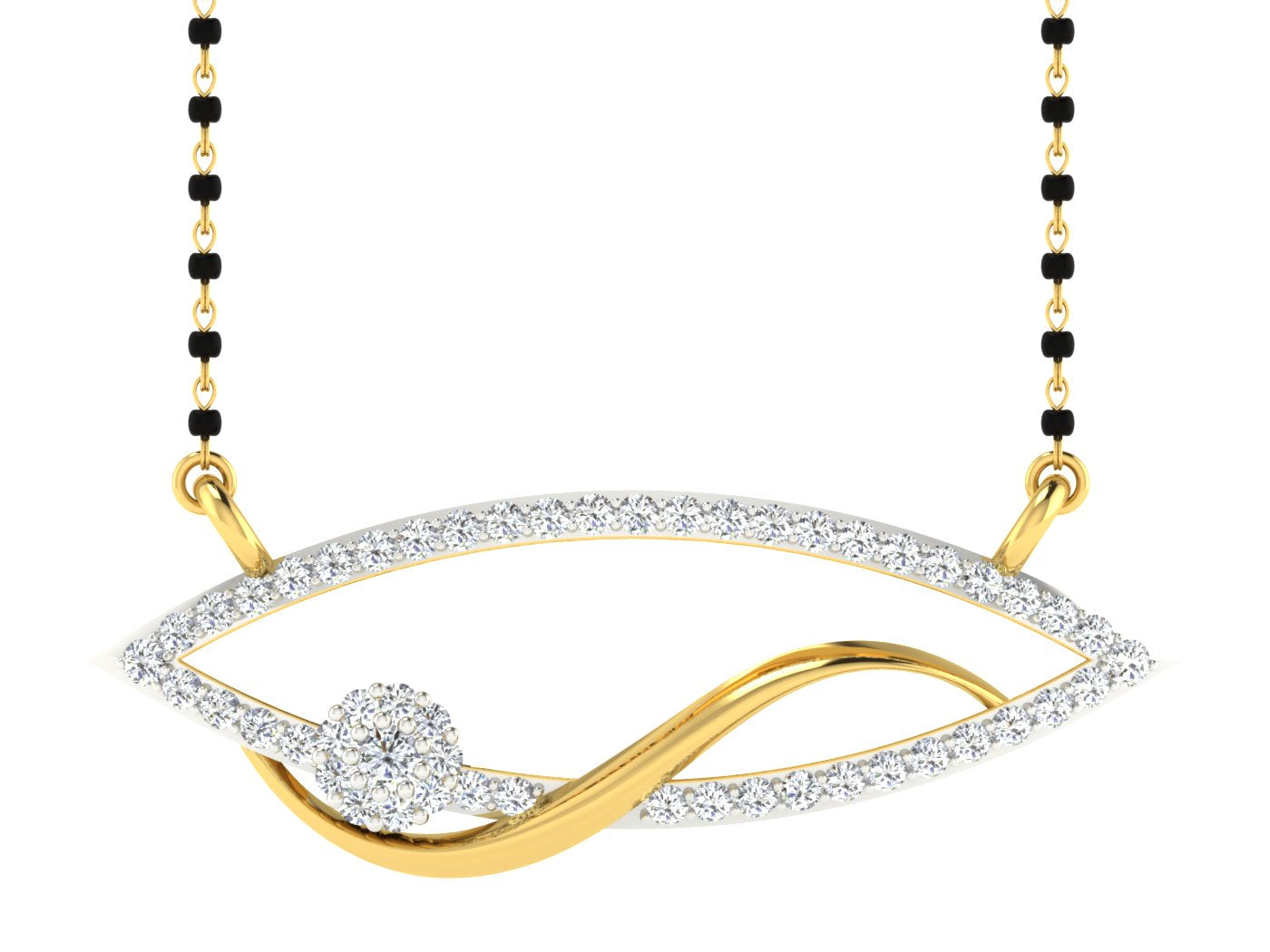 Nidal Jewels | Enchanted Connection Gold and Diamond Mangalsutra Set - Nidal Jewels