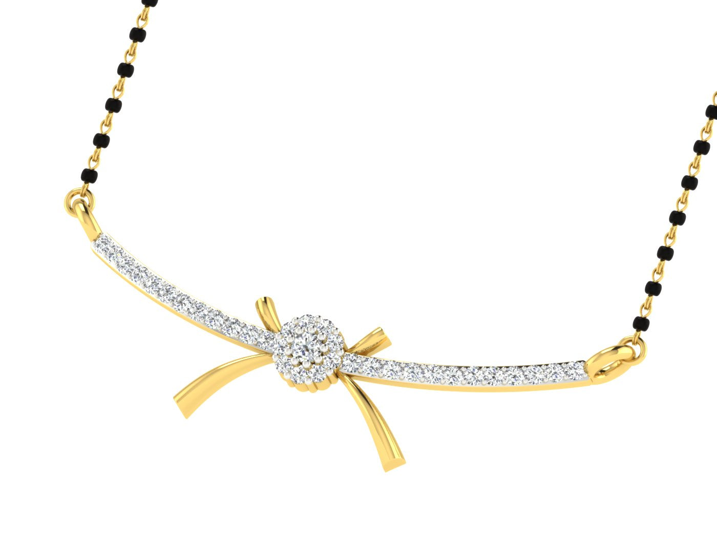 Nidal Jewels | Golden Fusion Gold and Diamond Mangalsutra Set - Nidal Jewels
