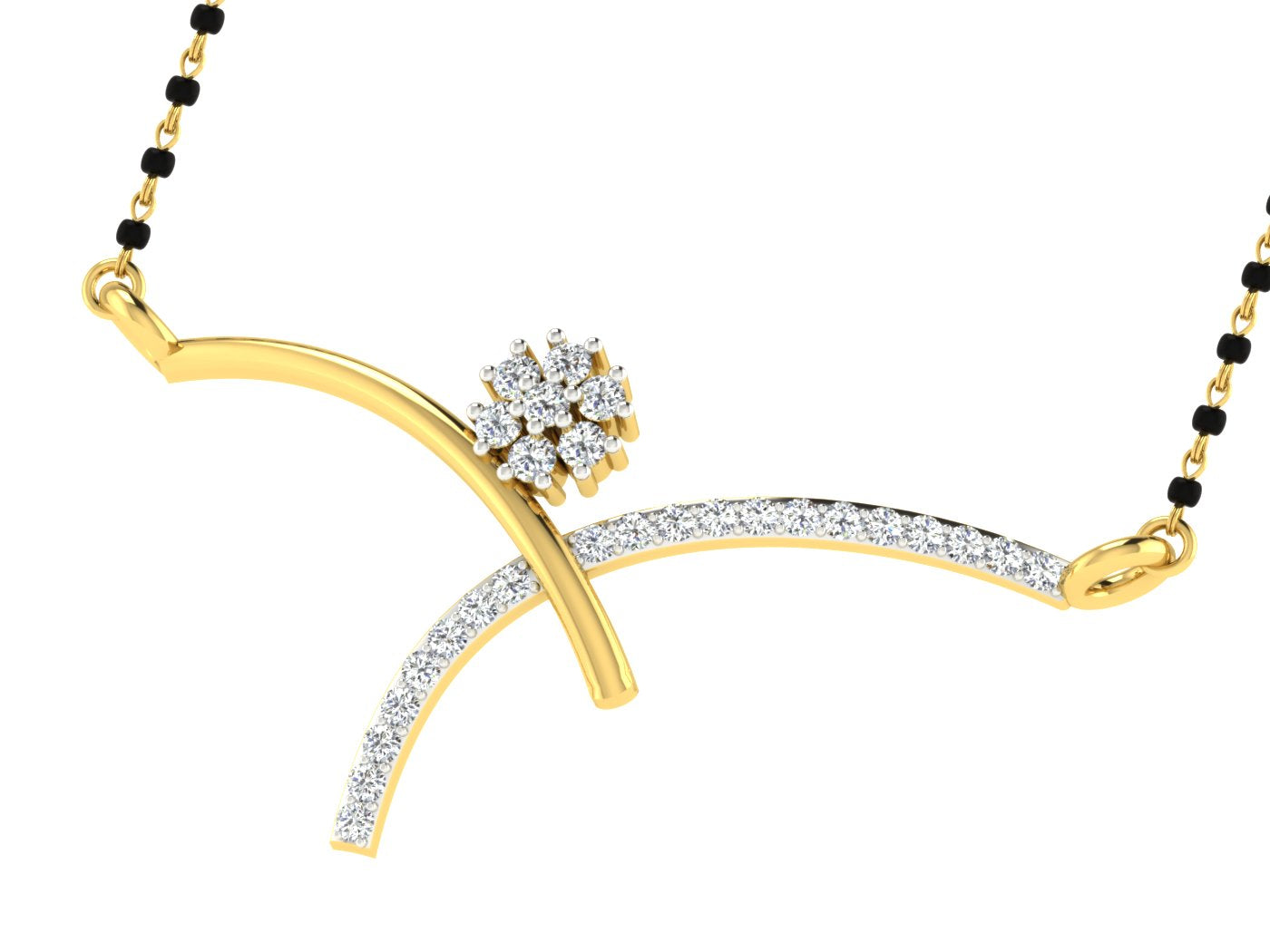 Nidal Jewels | Pure Love Gold and Diamond Mangalsutra Set - Nidal Jewels
