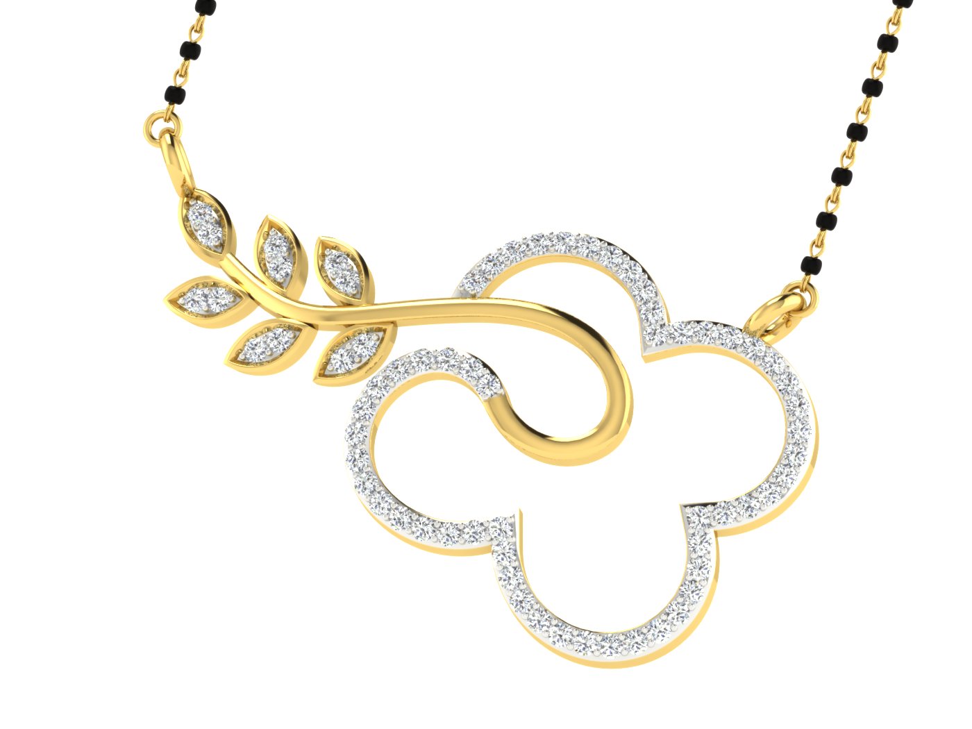 Nidal Jewels | Pure Vow Gold and Diamond Mangalsutra Set - Nidal Jewels