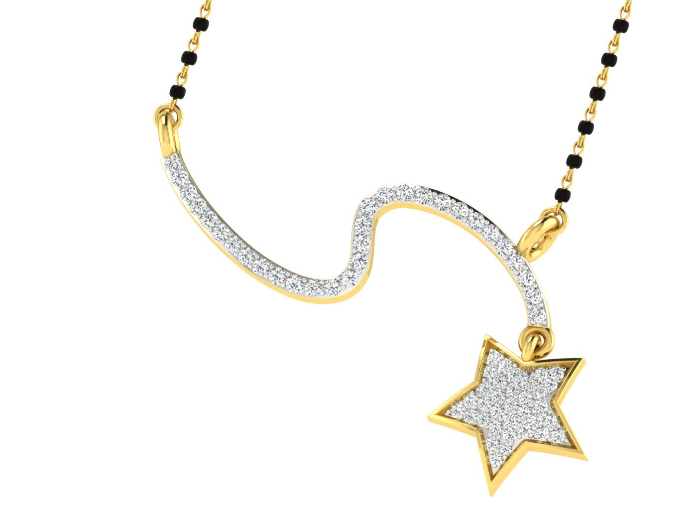 Nidal Jewels | Stellar Bond Gold and Diamond Mangalsutra Set - Nidal Jewels