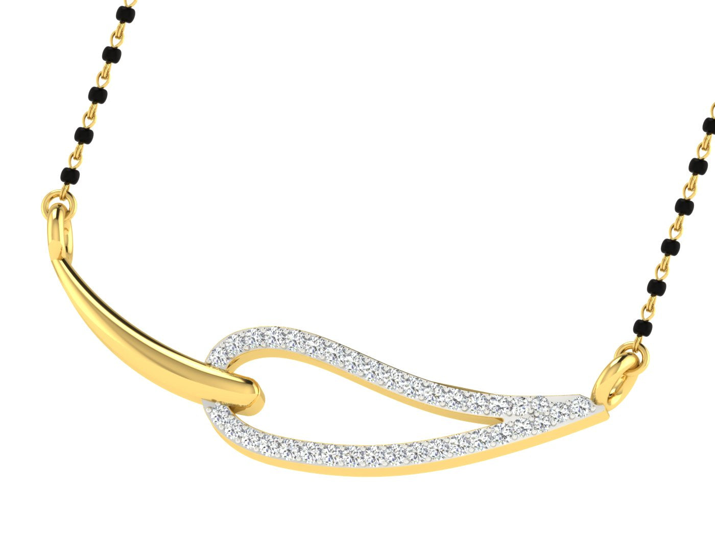 Nidal Jewels | Linked in Loved Gold and Diamond Mangalsutra Set - Nidal Jewels