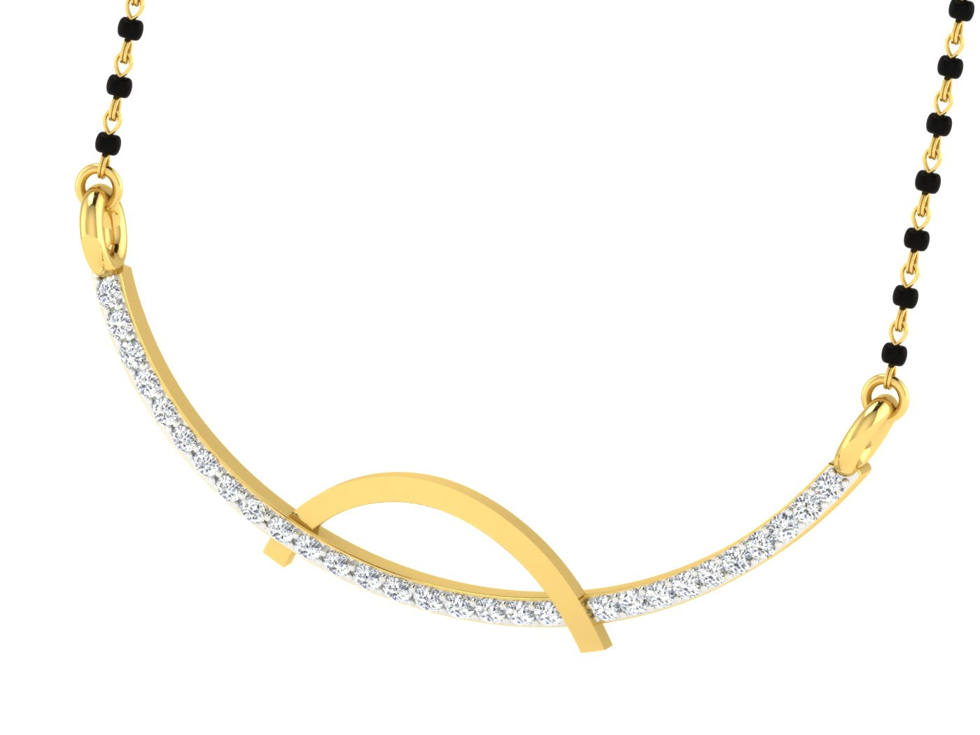 Nidal Jewels | Tranquil Bond Gold and Diamond Mangalsutra Set - Nidal Jewels