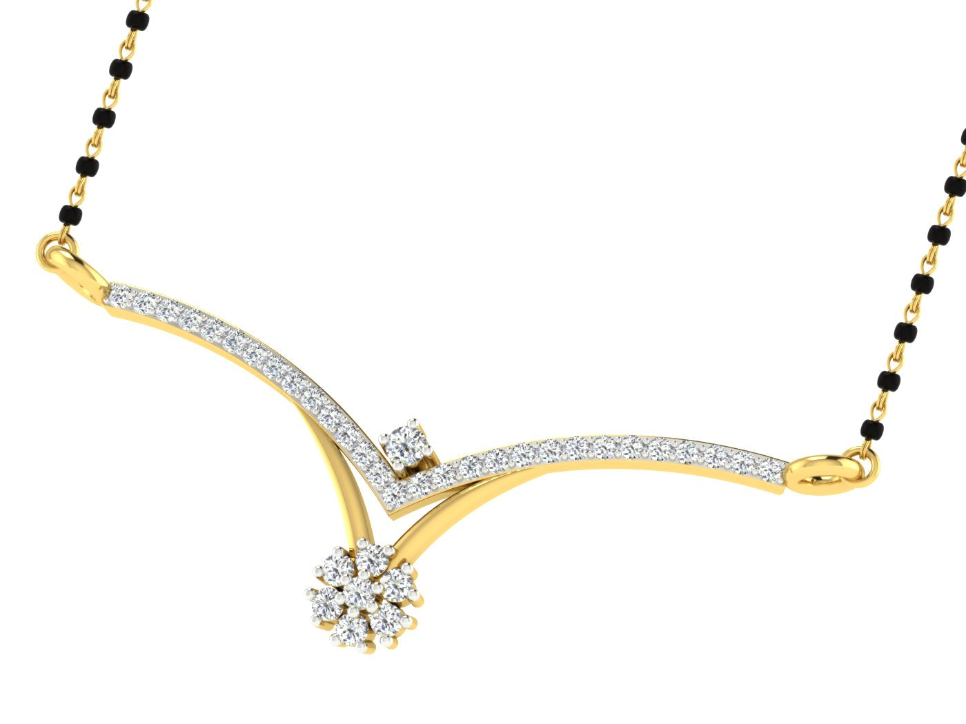 Nidal Jewels | Embrace Gold and Diamond Mangalsutra Set - Nidal Jewels