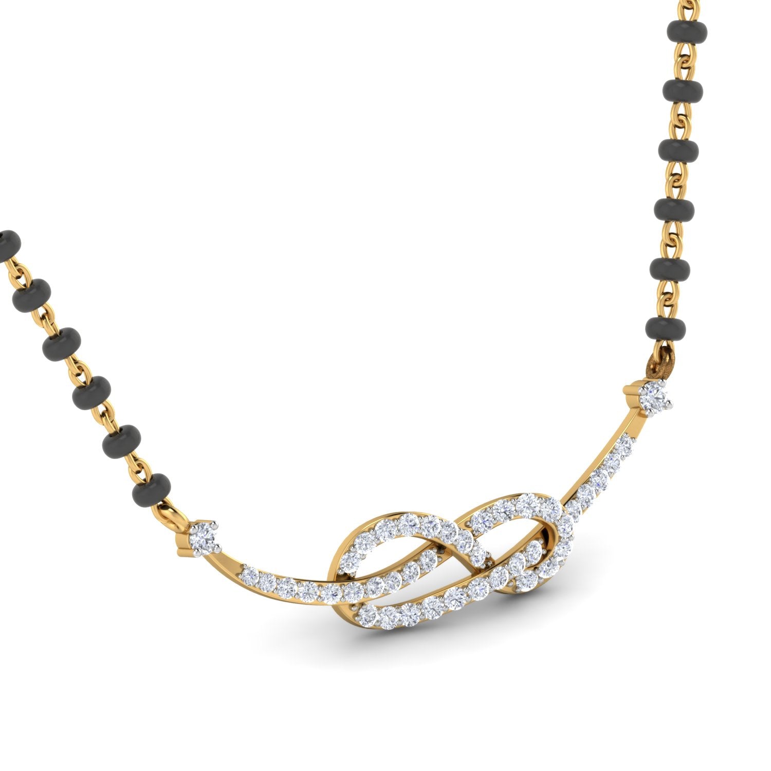 Nidal Jewels | Blissful Knot Gold and Diamond Mangalsutra Set - Nidal Jewels