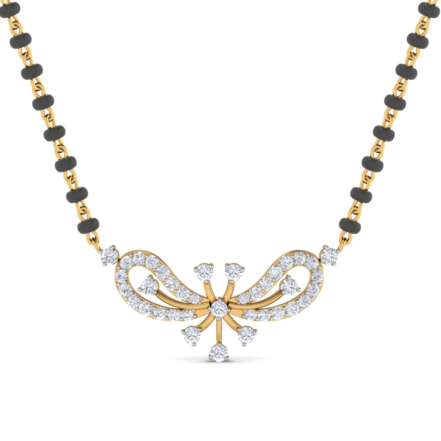 Nidal Jewels | Graceful Unity Gold and Diamond Mangalsutra Set - Nidal Jewels