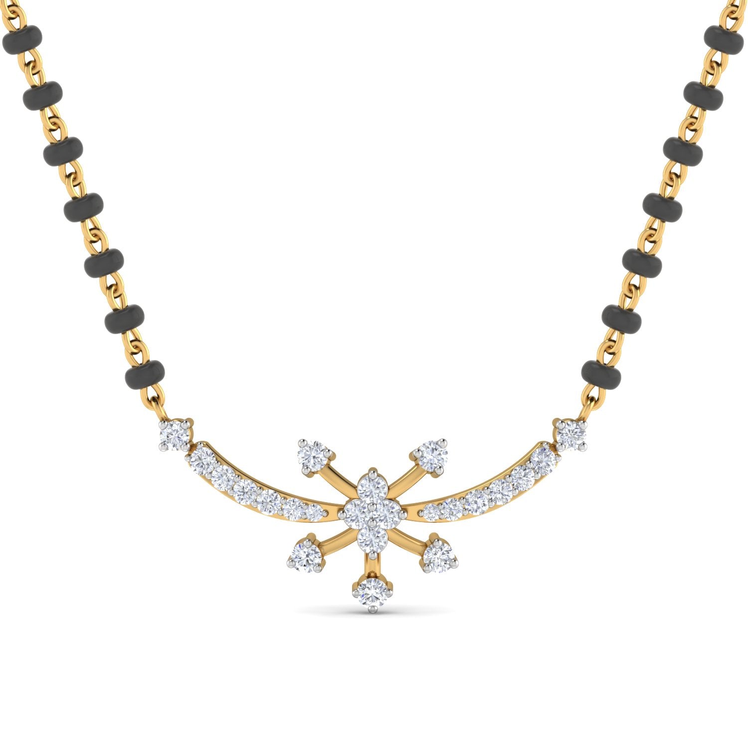 Nidal Jewels | Shining Star Gold and Diamond Mangalsutra Set - Nidal Jewels