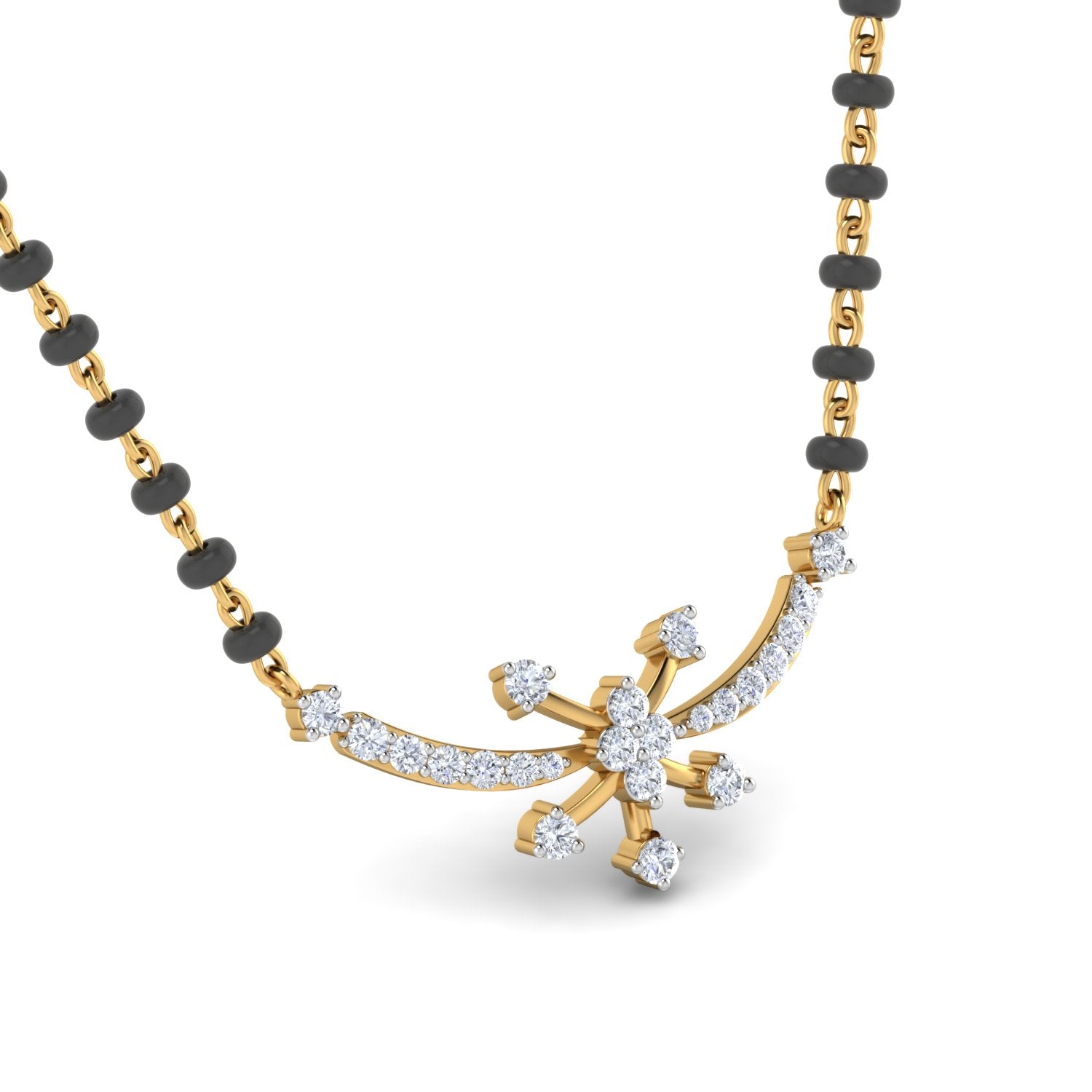 Nidal Jewels | Shining Star Gold and Diamond Mangalsutra Set - Nidal Jewels