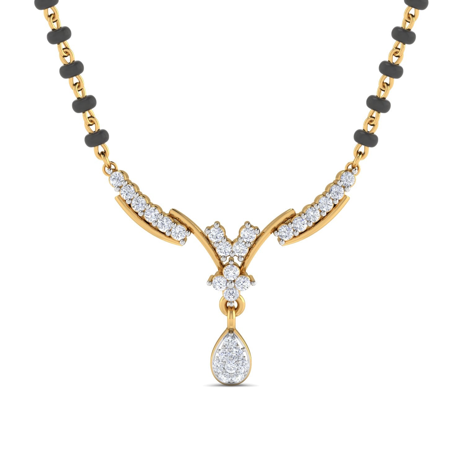 Nidal Jewels | Harmony Gold and Diamond Mangalsutra Set - Nidal Jewels